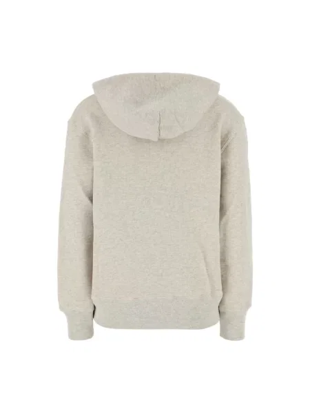 Haftowana bluza z kapturem Autry z kapturem z okrągłym dekoltem szara