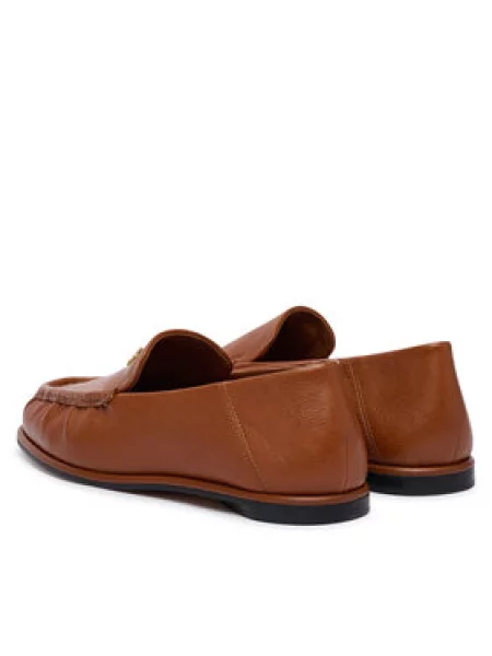 Lordsy Tommy Hilfiger Leather Ruched Toe Loafers hnědá