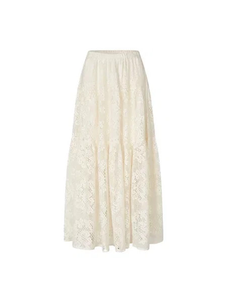 Haftowana spódnica maxi Lollys Laundry beżowa