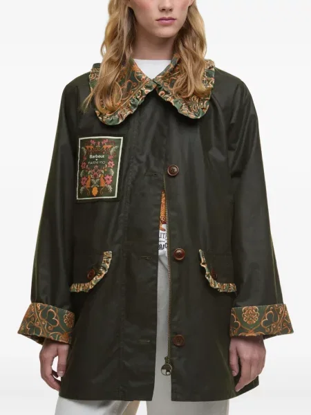 Palton Farm Rio cu volane verde