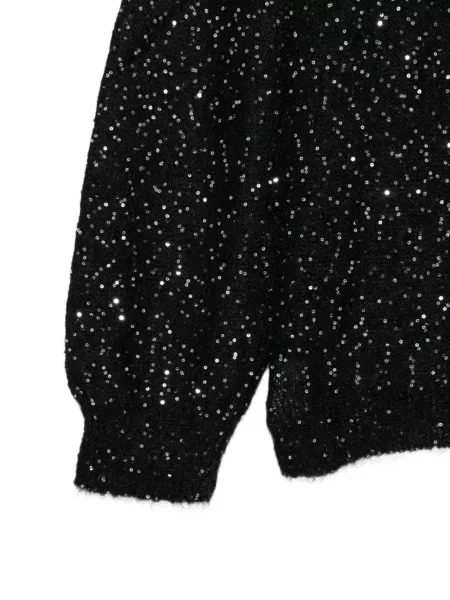 Pulover Nude cu paiete negru