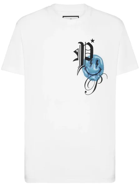 Tricou Philipp Plein cu imagine alb