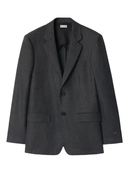 Marynarka Burberry wełniana w kratę brązowa