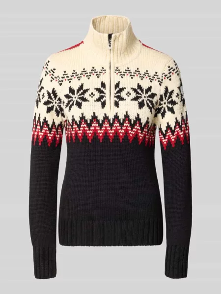 Sweter z dzianiny z mieszanka wełny ze stójką model Myking' Dale Of Norway czarny