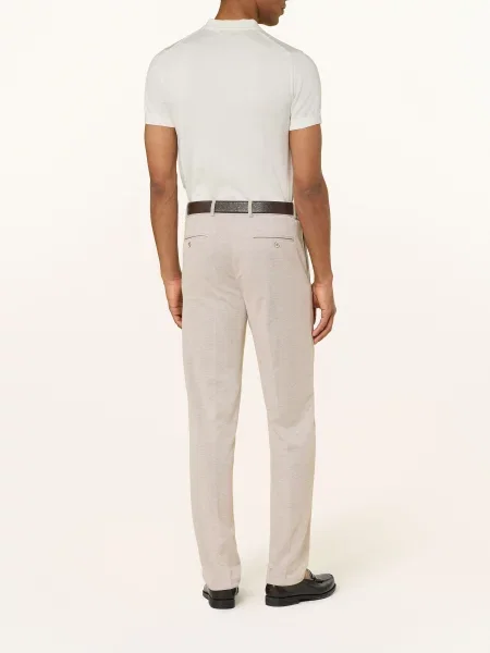 Paul Kostýmové Kalhoty Regular Fit Z Jersey dark beige béžové