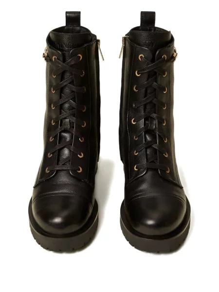 Botine Twinset cu șireturi din dantelă negru
