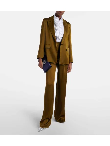Pantaloni Max Mara din satin verde