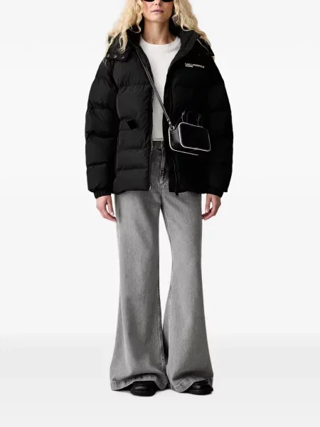 Cu centură geacă de blugi Karl Lagerfeld Jeans negru