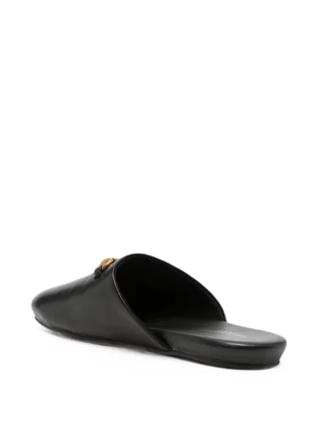 Papuci tip mules Sergio Moretti Firenze din piele negru