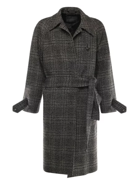 Palton Balenciaga în carouri negru