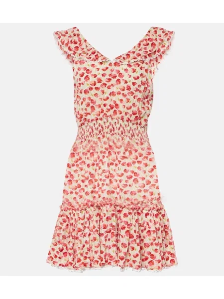 Rochie Poupette St Barth cu buline cu volane alb