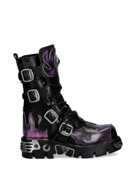 Botine New Rock din piele negru