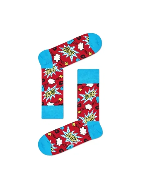 Skarpety z prążkowanym wykończeniem Happy Socks czerwone