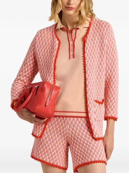 Geacă Kiton din tweed roz