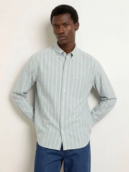 Gant Oxfordská Košile Regular Fit světle zelená / světle fialová bílá