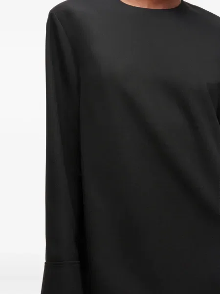 Rochie mini Ganni cu volane de costum negru