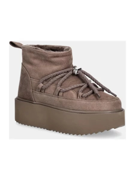 Inuikii śniegowce zamszowe Classic Low Platform brązowy
