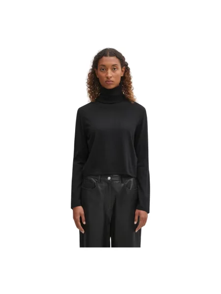 Maison Margiela sweter wełniany lekki z golfem czarny