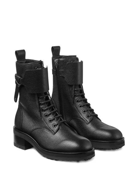 Botine Jimmy Choo cu șireturi din piele negru