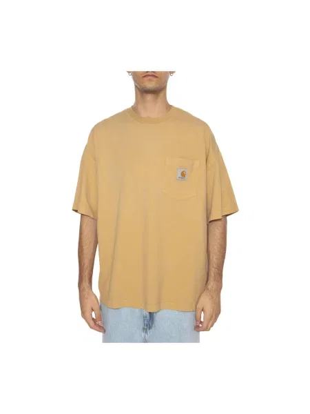 Koszulka Carhartt Wip biznesowa brązowa
