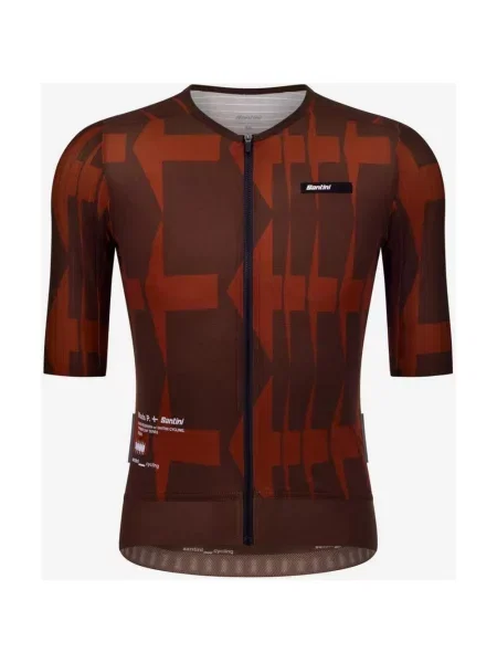 Koszulka rowerowa Santini x Mads Pedersen Momentum Series z krótkim rękawem Sleek krojona S brązowa