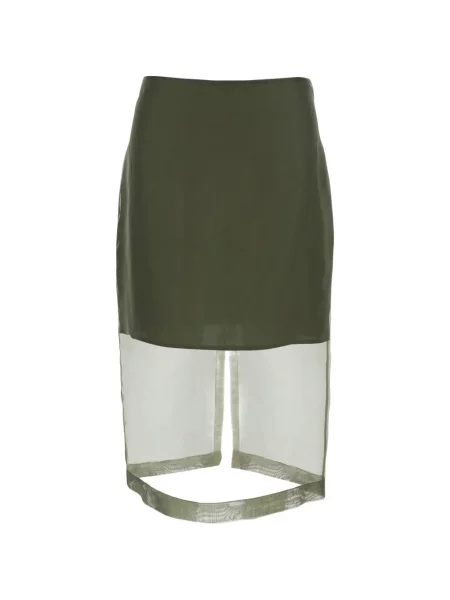 Przezroczysta spódnica midi Federica Tosi do kolan zielona