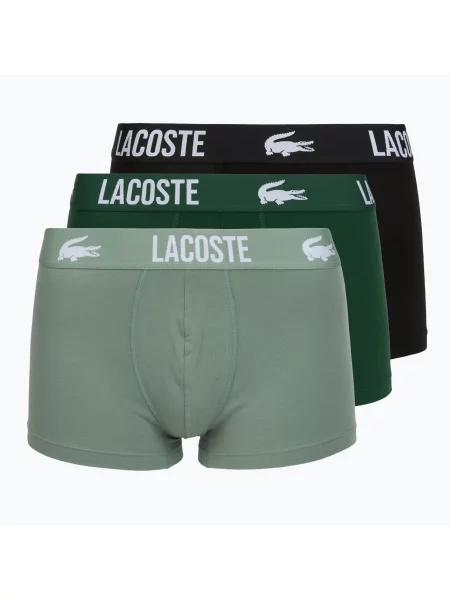 Férfi boxer nadrág Lacoste 3 pack lichen/green/black. Méret: S fekete