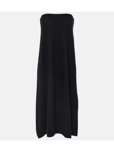 Rochie midi Lisa Yang din cașmir până la genunchi de costum negru