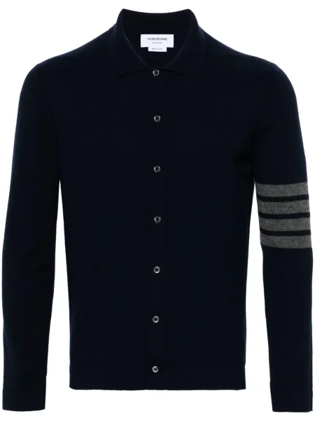 Cardigan Thom Browne din cașmir cu dungi albastru