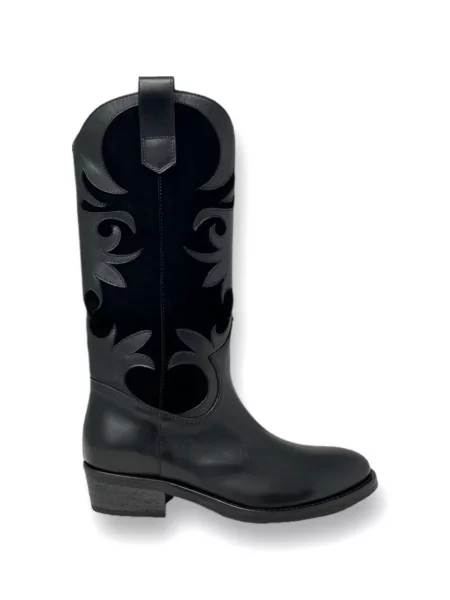 Боти Via Roma 15 с апликация черно