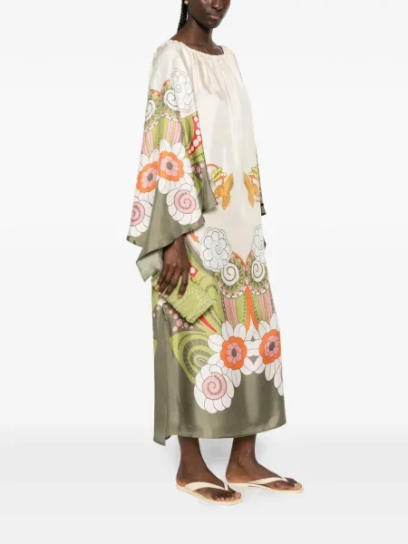 Rochie maxi La Doublej din satin cu model floral cu imagine