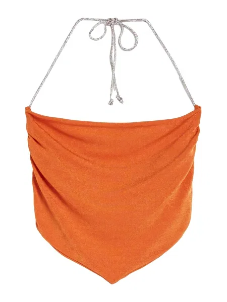 Bershka Top temno oranžna