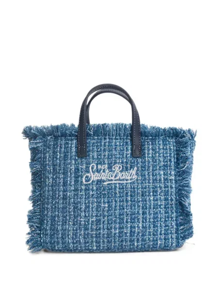 Geantă shopper Mc2 Saint Barth din tweed albastru