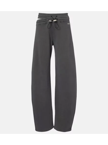 Pantaloni sport The Attico din jerseu gri