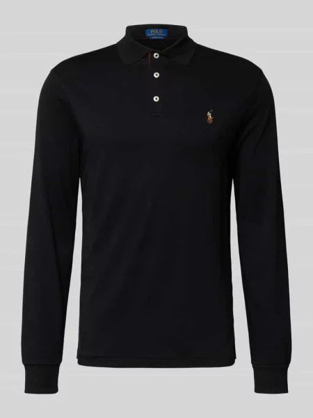 Koszulka polo o kroju slim fit z czystej bawełny Polo Ralph Lauren czarna