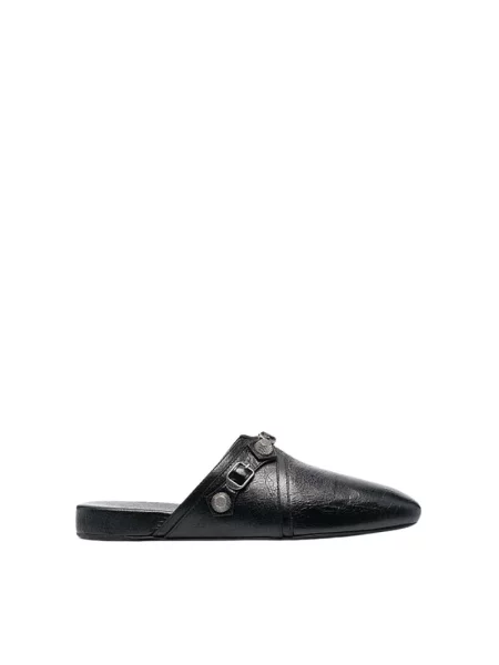 Klapki mules Balenciaga skórzane czarne