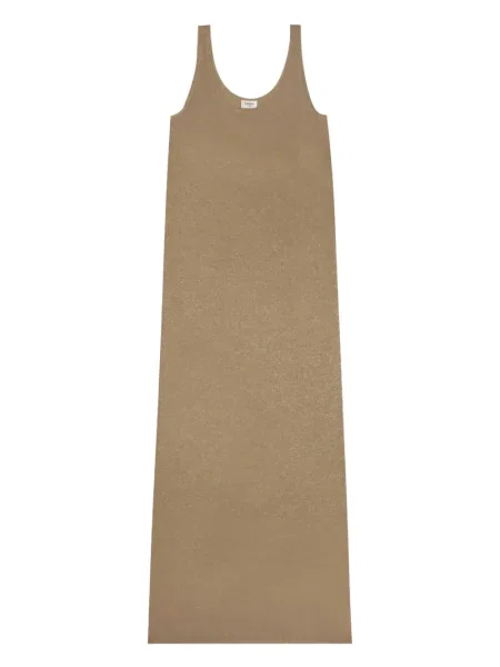 Dzianinowa sukienka maxi Saint Laurent bez rękawów garniturowa