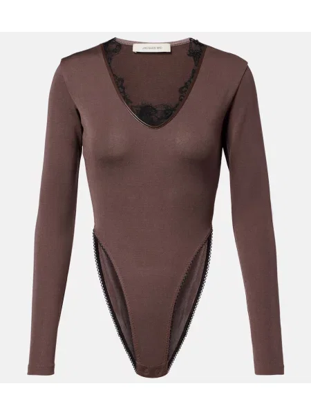 Csipkés body Jacques Wei barna
