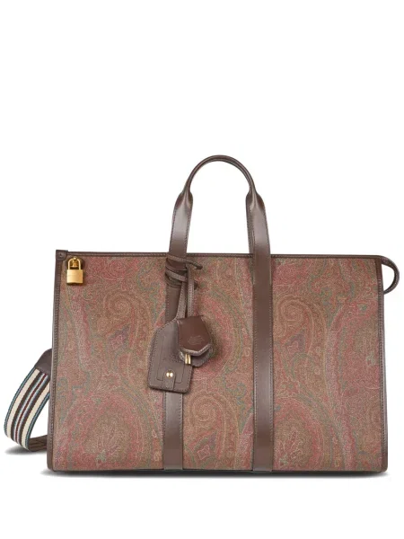 Geantă de călătorie Etro cu imagine cu model paisley maro
