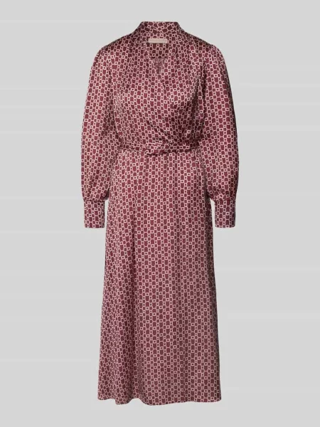 Sukienka koszulowa ze wzorem na całej powierzchni i Rinascimento bordowa