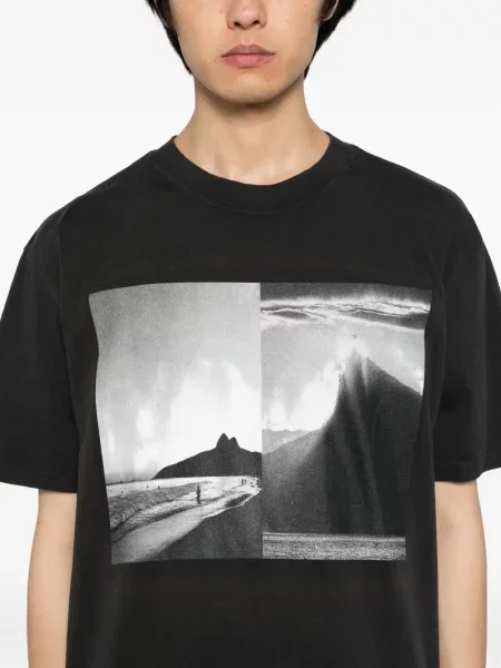 Tricou Melt cu imagine gri
