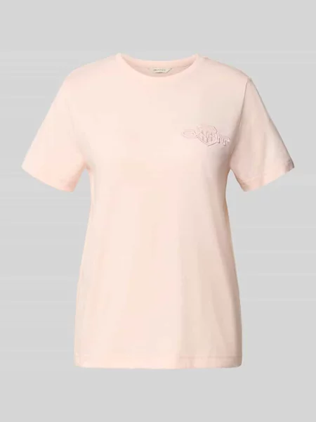 T-shirt o kroju regular fit z czystej bawełny Gant różowa