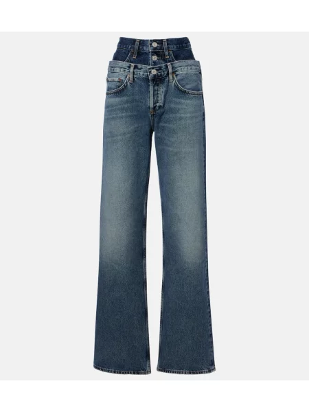 Blugi Agolde cu talie înaltă albastru