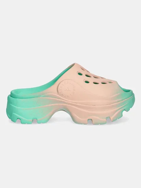 Adidas by Stella McCartney klapki Clog na platformie zielony