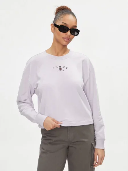 Tommy Jeans Суитшърт Essential Logo виолетов