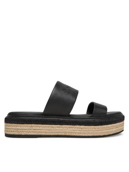 Calvin Klein Espadrilky Flatform Wedge Slide He čierna