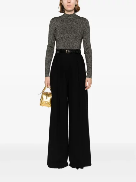 Pletené oblekové žebrované šaty Michael Michael Kors černé