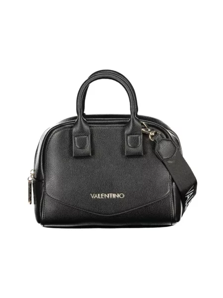 Lniana torebka Valentino Bags czarna