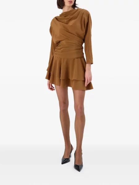 Rochie mini Occleus drapată maro