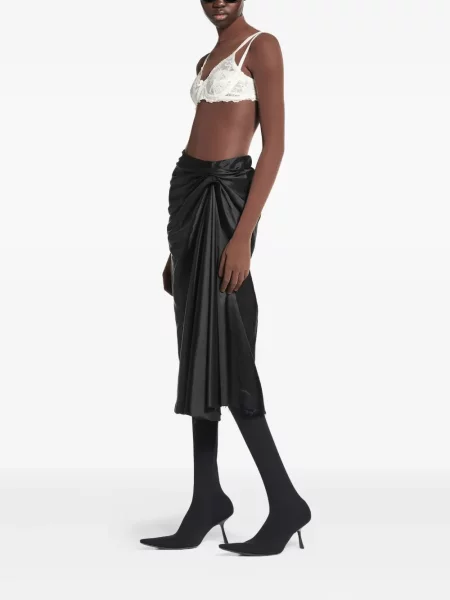 Fustă midi Balenciaga drapată negru